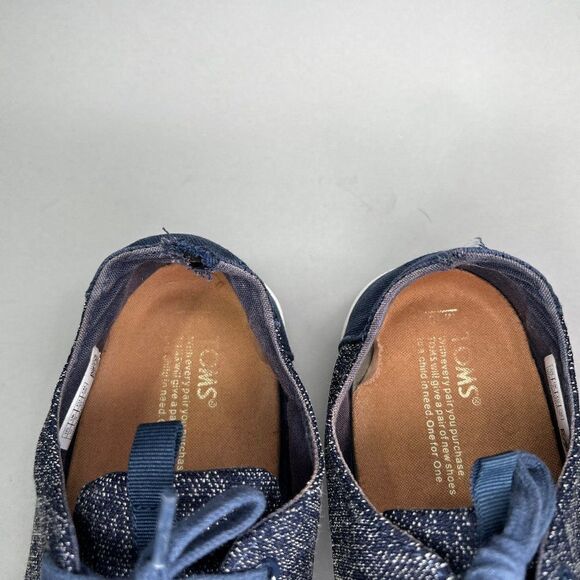 Toms Men's Size 10 Del Ray Blue Denim Lace Up Sneakers - Picture 9 of 11